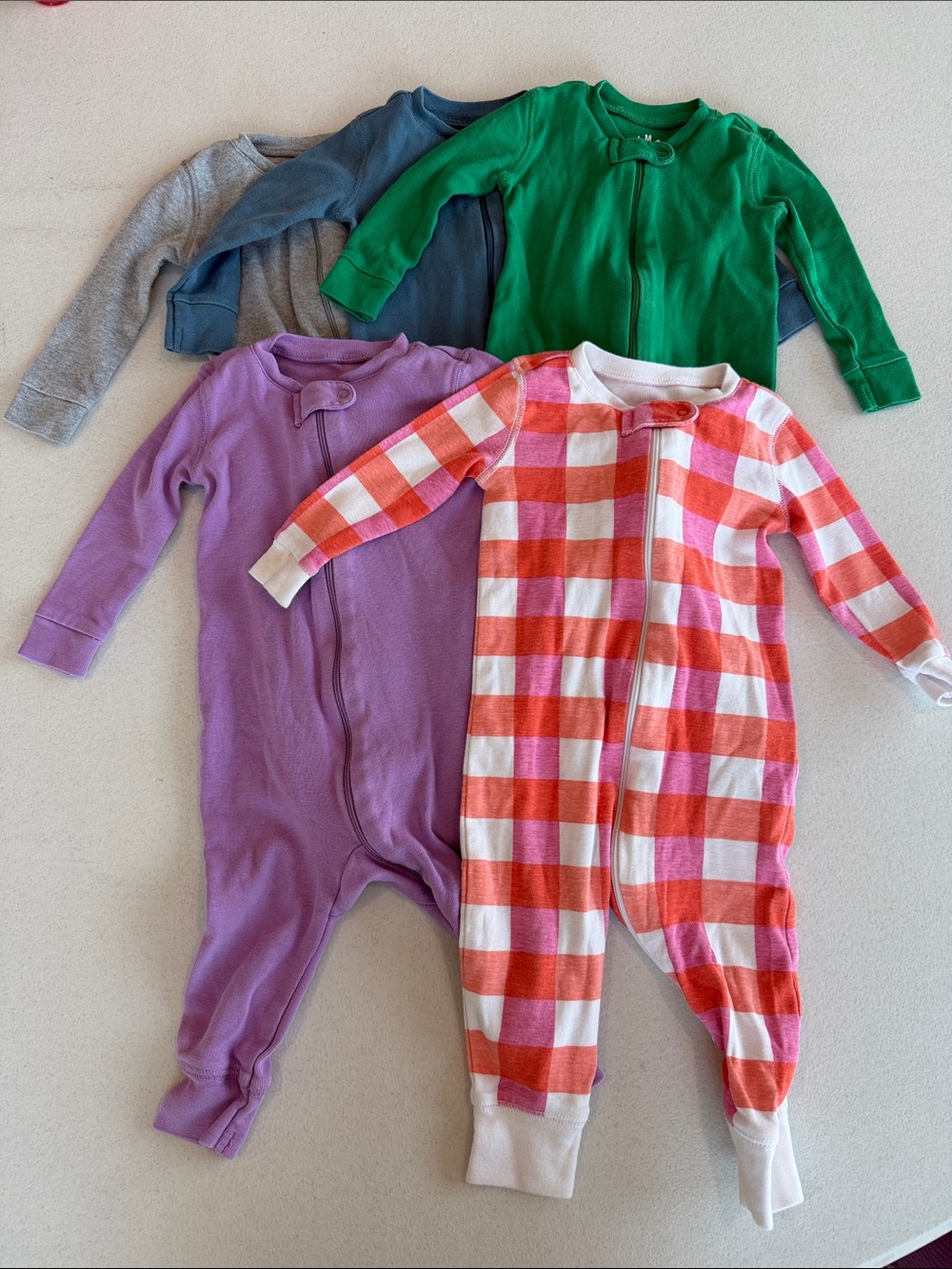 Primary Baby Organic Zip Romper Bundle, Size 6-9 Months